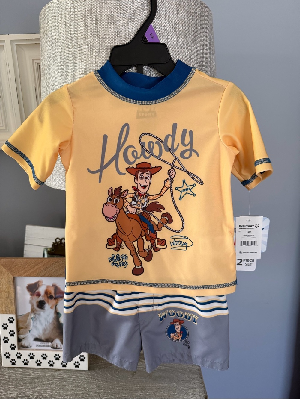Toy Story Yellow & Gray Kids Rash Guard Set